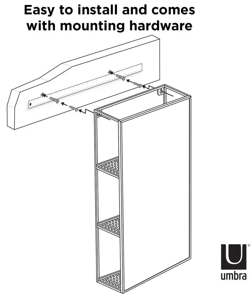 Nástenné zrkadlo s poličkou 30x62 cm Cubiko - Umbra