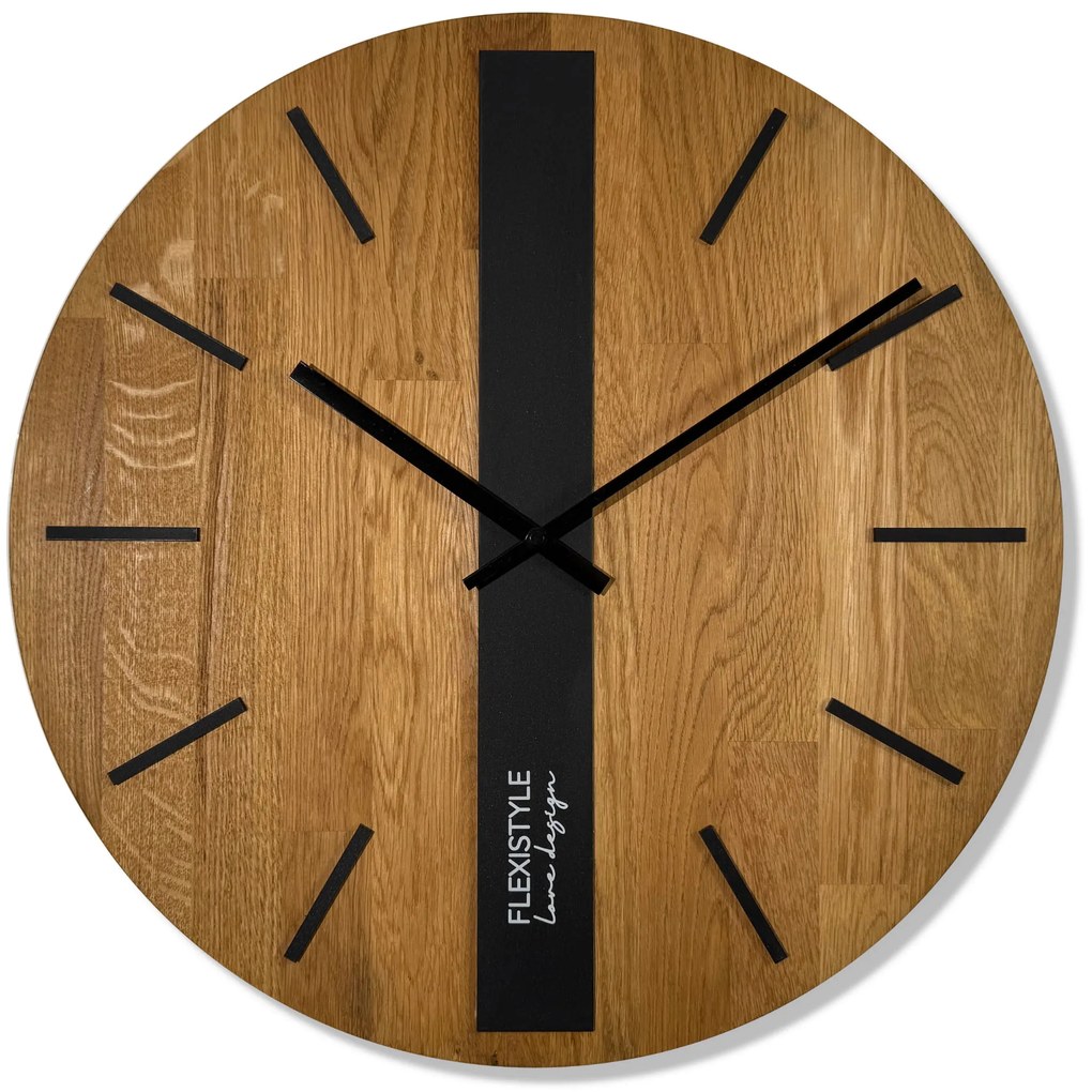 Dekorstudio Drevené hodiny DUB klasik 50cm - čierne