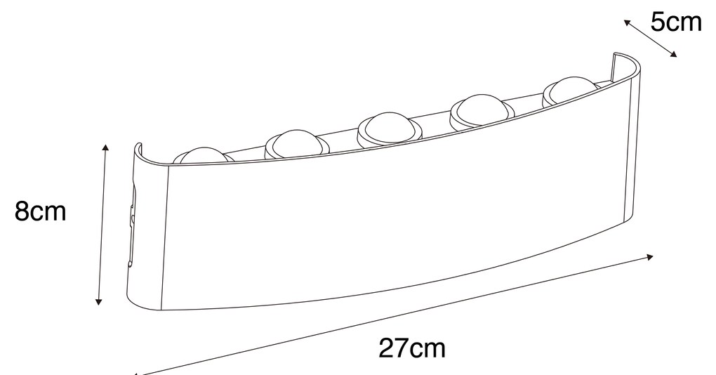 Vonkajšia nástenná lampa tmavosivá vrátane LED 10-svetlo IP54 - Silly