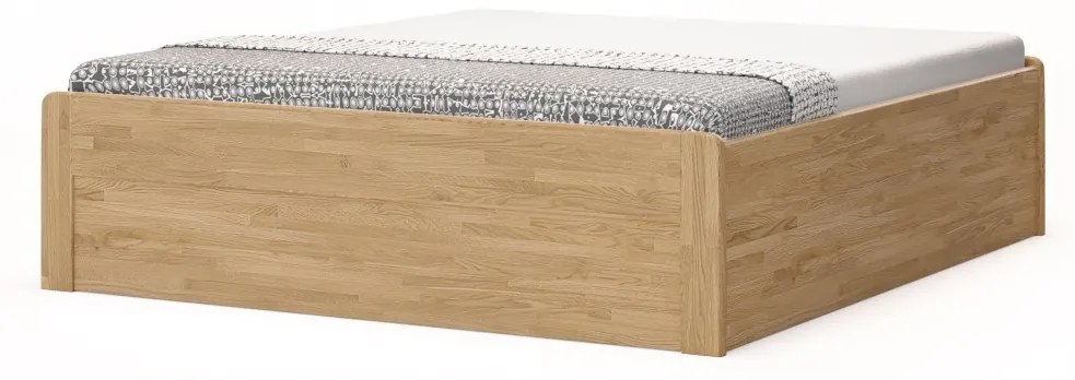 BMB MARIKA s nízkymi čelami - masívna dubová posteľ s úložným priestorom 160 x 200 cm, dub masív