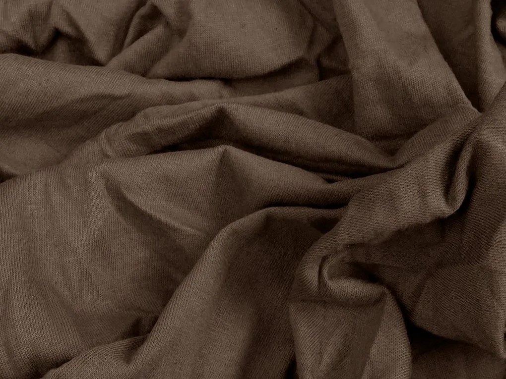 Jersey plachta s lycrou tmavohnedá 180 x 200 cm