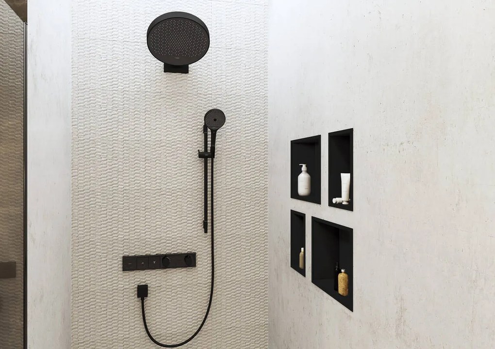 Hansgrohe Rainfinity, hlavová sprcha 360 1jet s pripojením na stenu, matná čierna, HAN-26230670