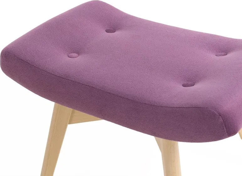 Kreslo Picolo s podnožkou, fialová / prírodná (ART 14861)