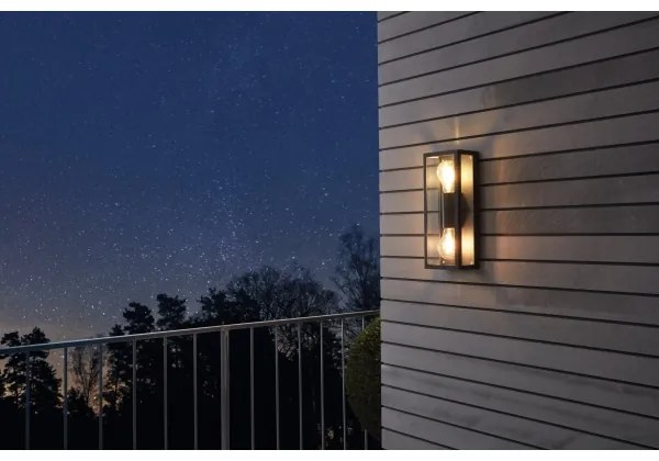 Eglo 780426 - Vonkajšie nástenné svietidlo ALGECIRAS 2xE27/60W/230V IP44 čierna