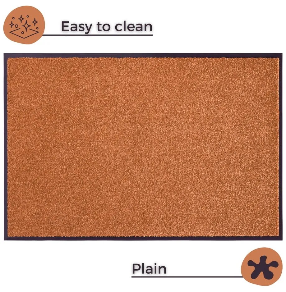 Oranžová rohožka Hansa Home Wash &amp; Clean, 39 x 58 cm