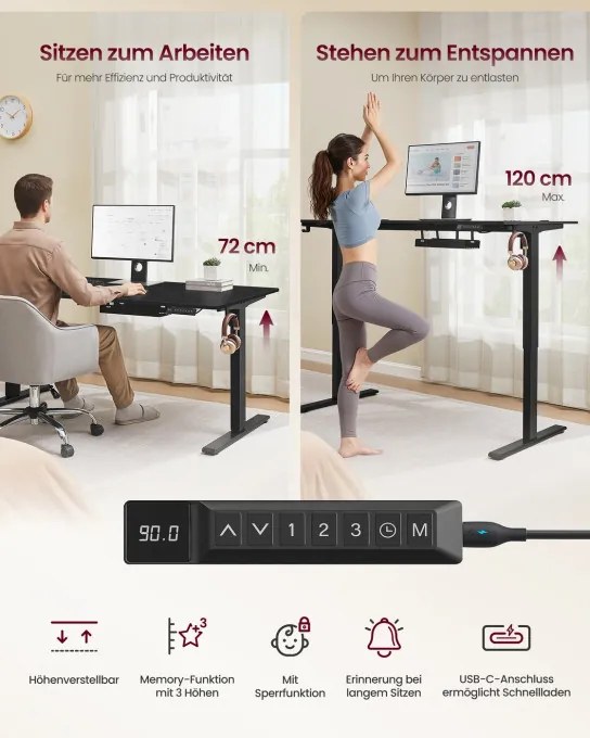 Elektrický pracovný stôl LSD146BZ02