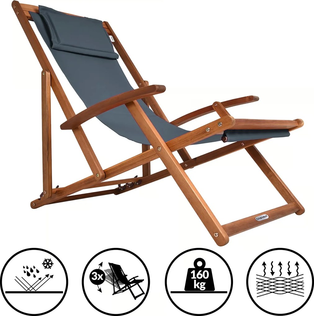 Záhradné lehátko SIENA, 94x60x94cm, antracitová Jurhan