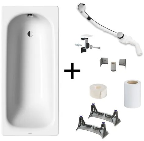 Kaldewei Saniform Plus kompletná sada obdĺžniková vaňa 170x75 cm smaltovaná oceľ ľavá aj pravá s montážnou sadou KALDEWEISET3