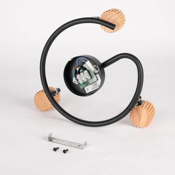 Brilagi - Bodové svietidlo ODENSE 3xE14/10W/230V drevo/čierna