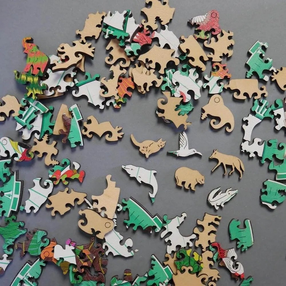 DAALO Dřevěné zvířecí puzzle - papoušek - AKCE!