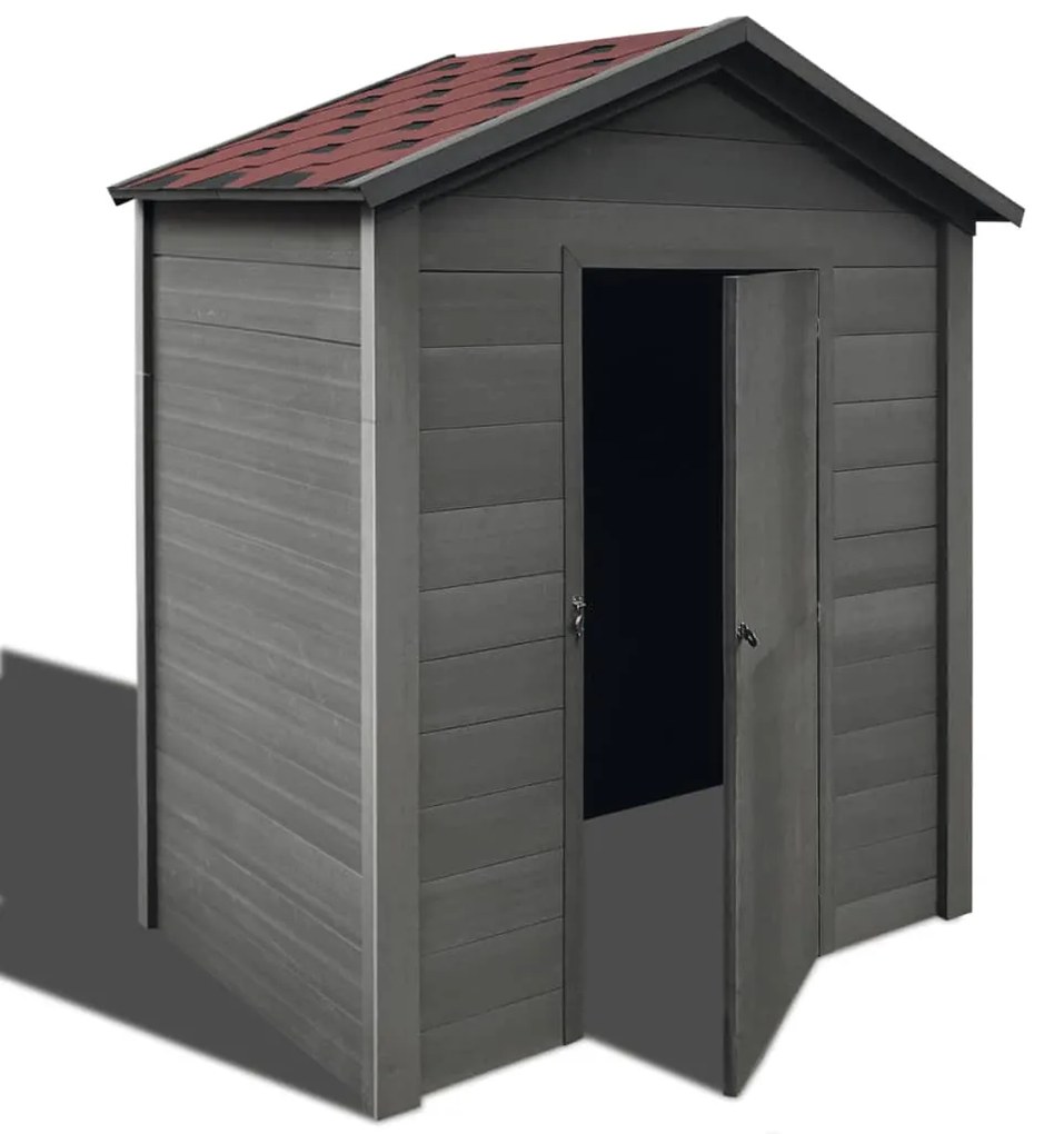 vidaXL Záhradný úložný domček/kôlňa z WPC, 188x188x264 cm, sivý