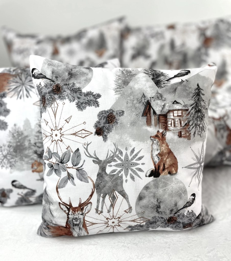 Obliečka na vankúš Fairytale Forest Grey Veľkosť: 40x40 cm