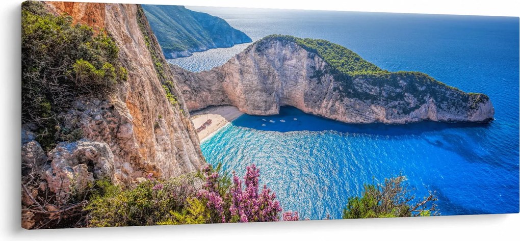 Obraz - Pláž Navagio, Grécko (120x50 cm)