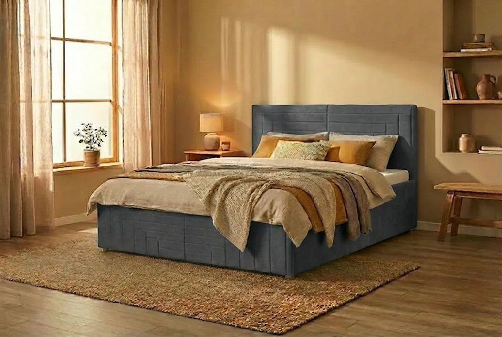 Postel FILI 120x200 cm Sivá S matracom