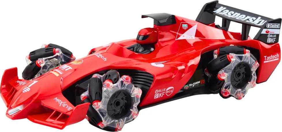 LEAN Toys Športové auto, pretekárske auto, diaľkovo ovládané RC, efekt dymu, 2,4 GHz, červené