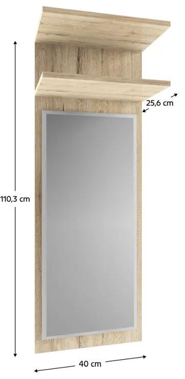 Kondela Panel so zrkadlom, ORESTES 40, dub san remo