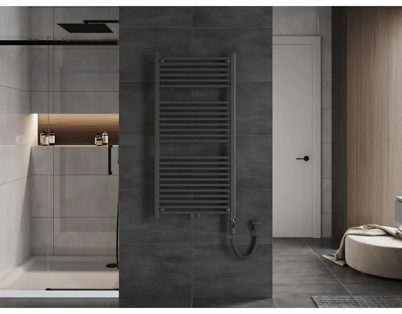 Mexen Mars, elektrické vykurovacie teleso 1200 x 600 mm, 600 W, antracitová, W110-1200-600-2600-66