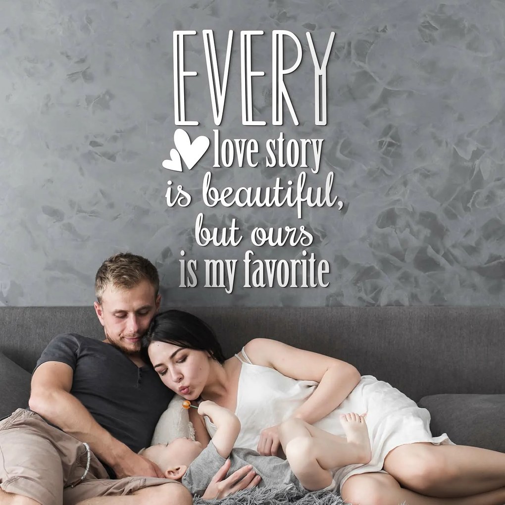 DUBLEZ | Drevený citát o láske po anglicky - Every love story...