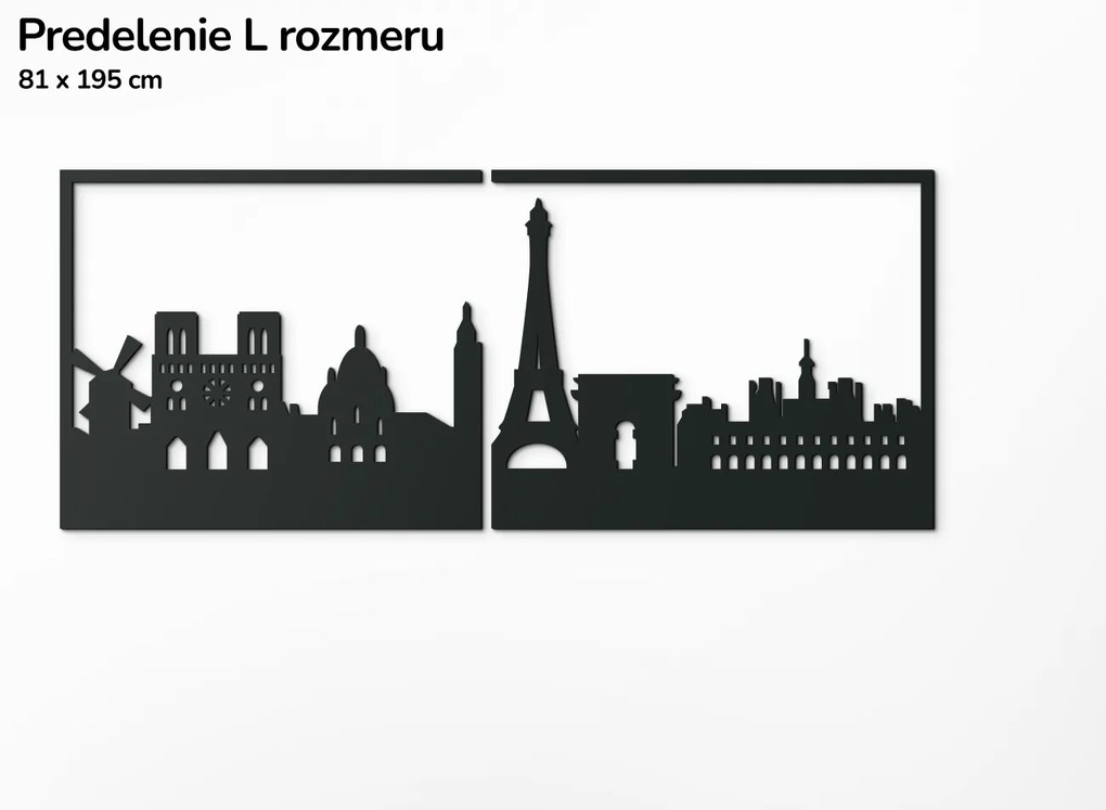 drevko Obraz Paríž Rozmer obrazu: 37 x 89 cm, Farba dekorácie: Čierna