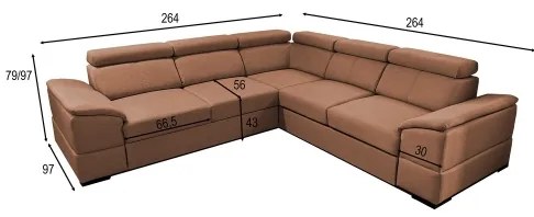 Univerzálna rohová rozkladacia sedacia súprava s úložným priestorom GRANADA hnedá