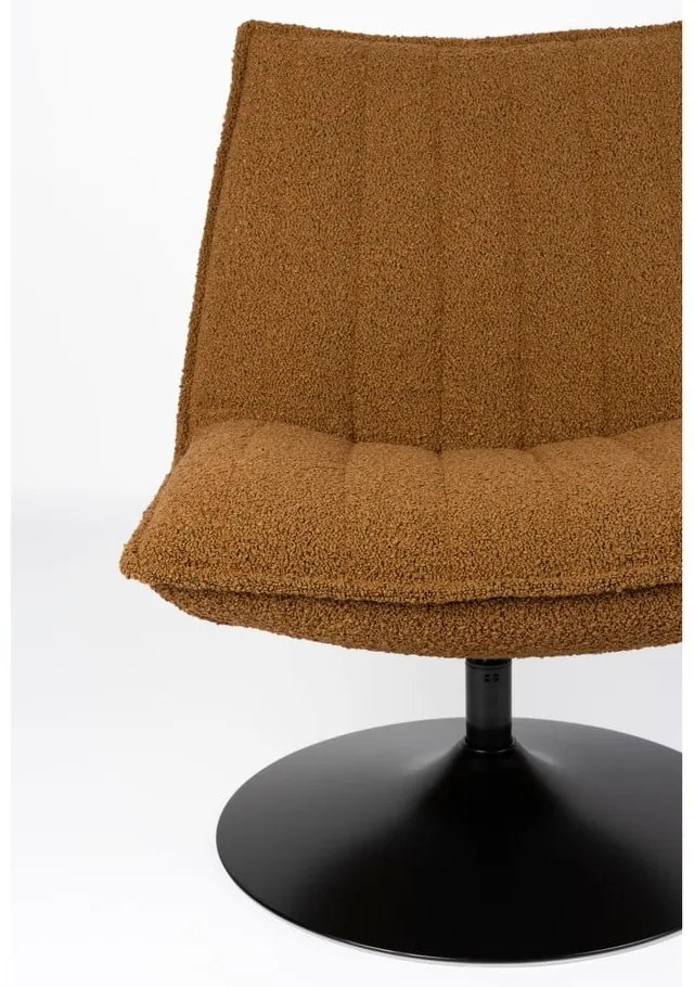 Okrovožlté kreslo z textílie bouclé Jax – White Label