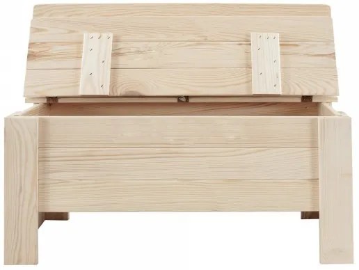 MALÁ DREVENÁ LAVIČKA S ÚLOŽNÝM PRIESTOROM B-12 surová 54x71x29