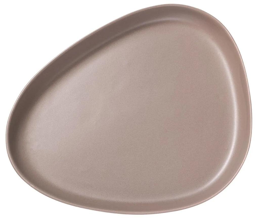 Servírovací tanier Curve Stoneware, veľký – teplý sivý