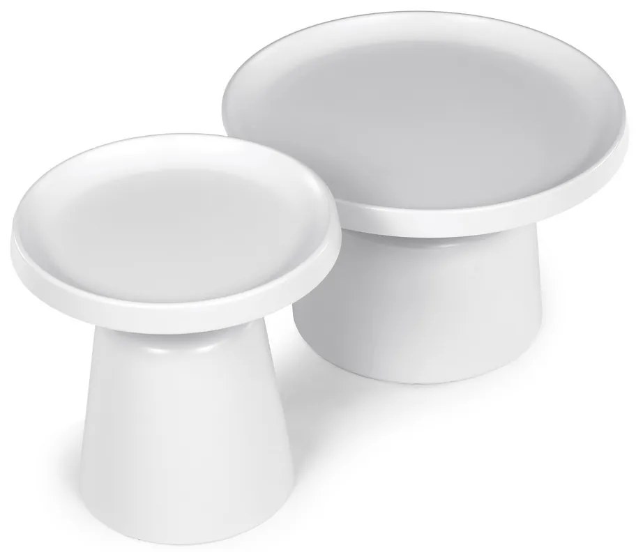 F4114 WT súprava konferenčných stolíkov, biela, 2ks