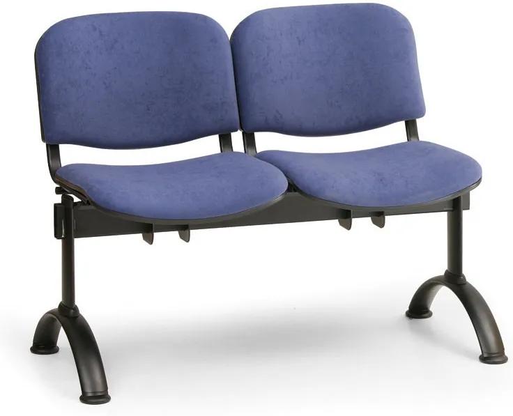 Čalúnená lavice do čakární VIVA, 2-sedadlo, červená, čierne nohy