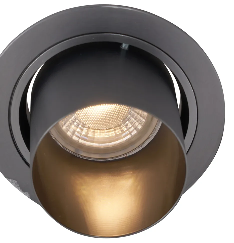 Sada 6 moderných zapustených bodových svetiel Gunmetal GU10 50 mm okrúhle, naklápacie - Installa