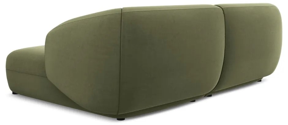 Zelená zamatová rohová pohovka (pravý roh) Moana – Makamii