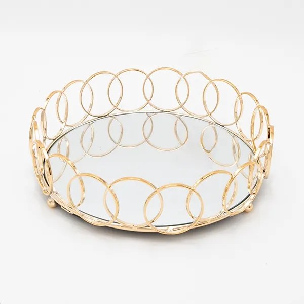 SADA 3x Dekoračný podnos pr. 27/33/37 cm zlatá