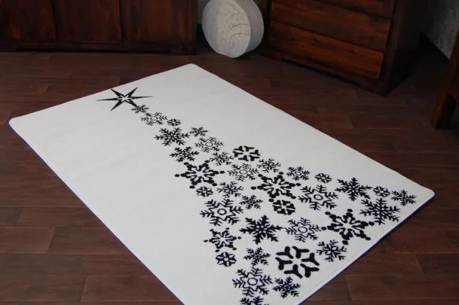 Koberec XMAS - F792 krém/čierny