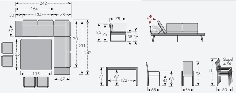Doppler EXPERT PLUS AVERSA KERAMIK antracit, 4+2+1