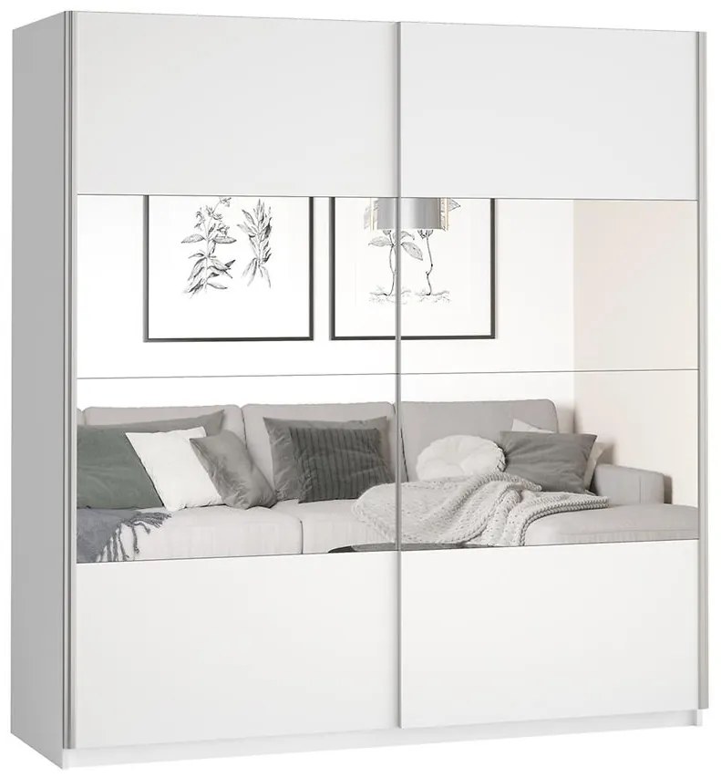 Skriňa 2d posuvné so zrkadlom 221 Beta 58 biela