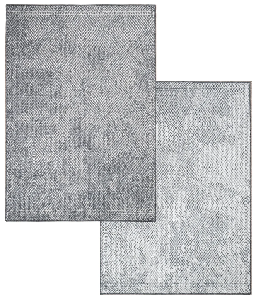 Dekorstudio Obojstranný koberec na terasu DuoRug 5845 - sivý Rozmer koberca: 200x290cm