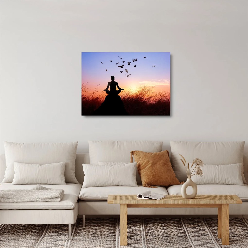 Sklenený obraz - Meditácia (70x50 cm)
