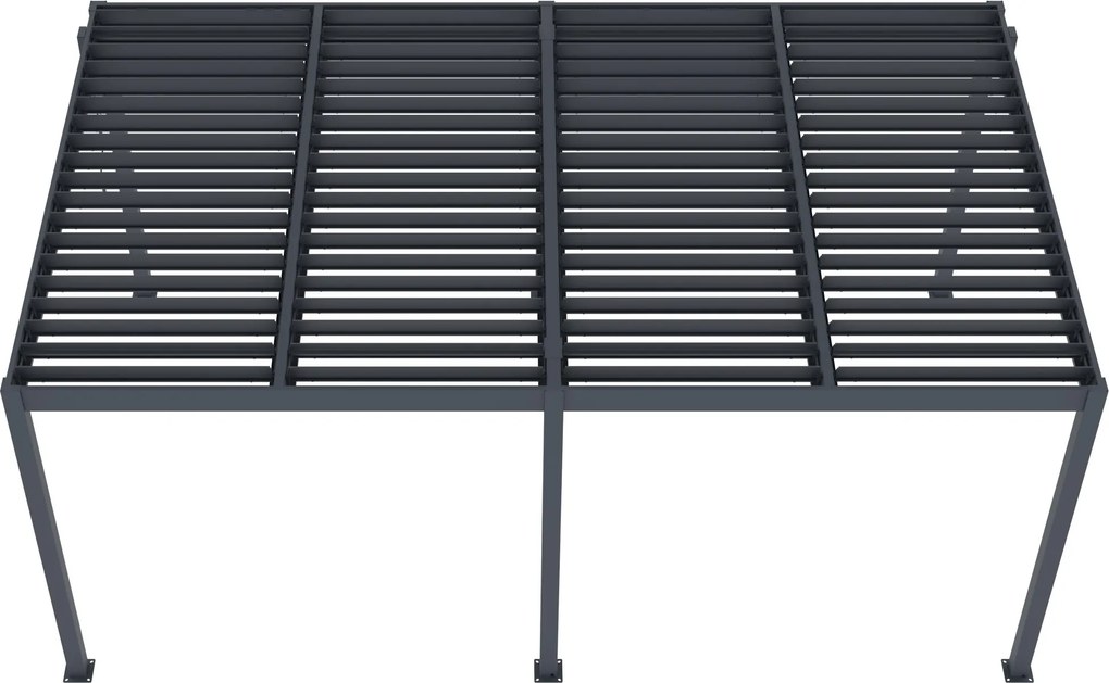 Hliníková bioklimatická pergola s lamelami BestBerg BBP-15G / 509 × 304 × 218 cm / sivá