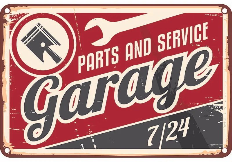 Ceduľa Part and service Garage