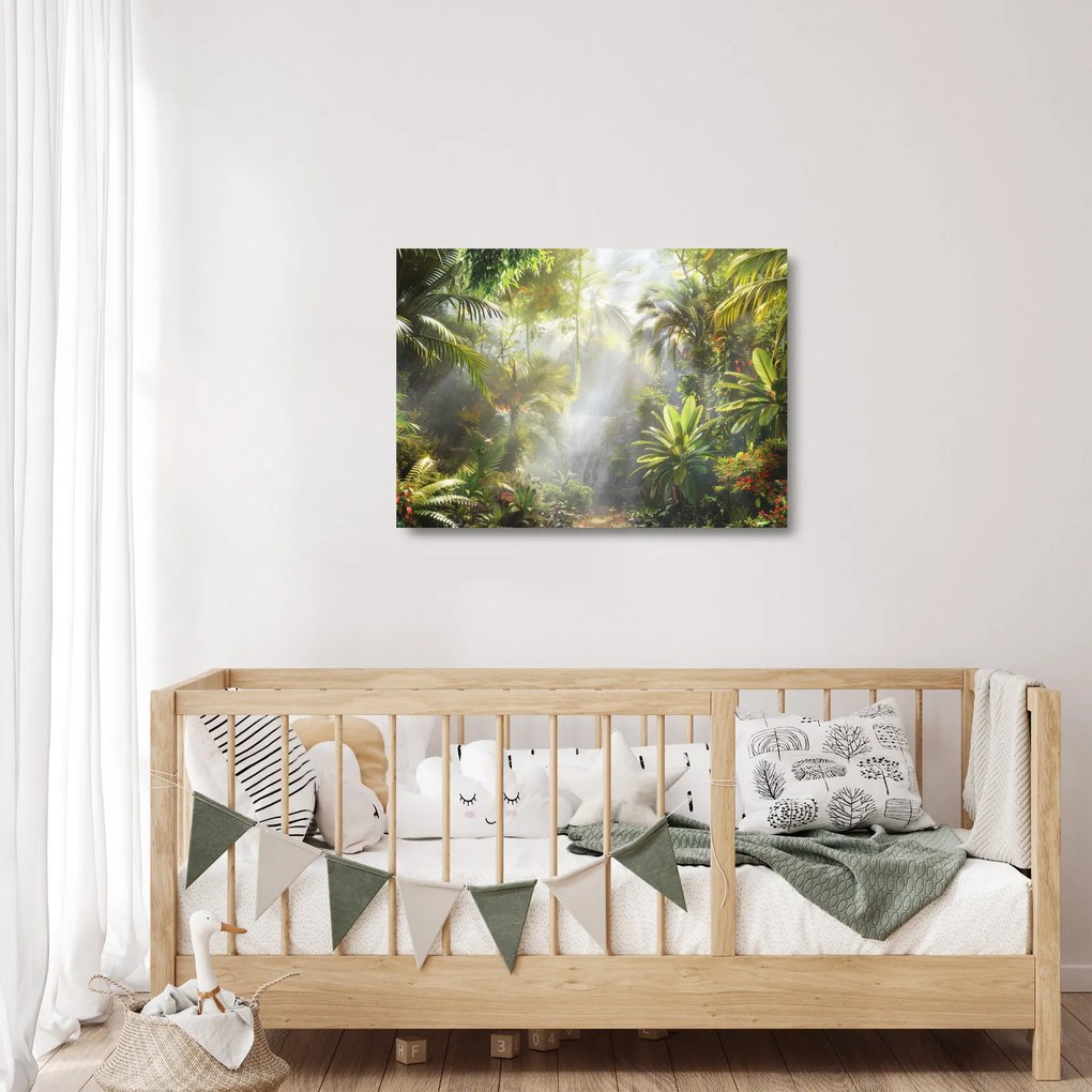 Sklenený obraz - Tropický dažďový prales (70x50 cm)