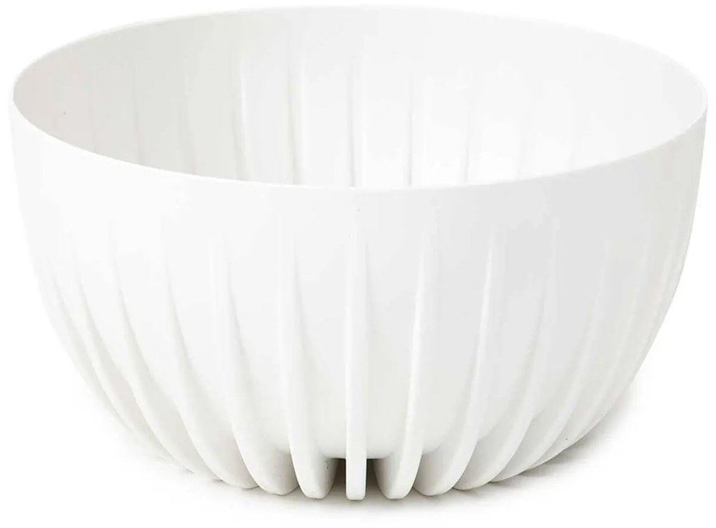 Kvetináč pruhovaný ECO 30 cm biely