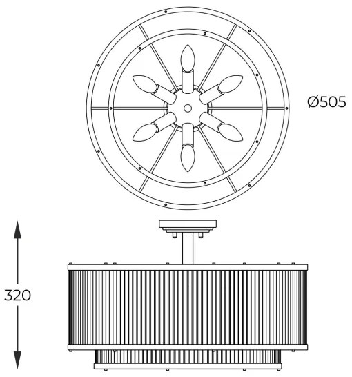 Zuma Line C0528-06H-V6AC - Prisadený luster SERGIO 6xE14/60W/230V zlatá