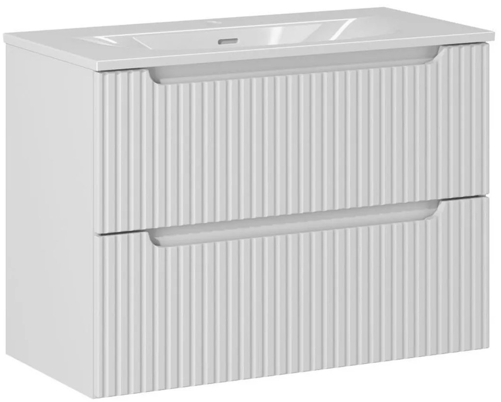 Umyvadlová skrinka so zápustným umývadlom Nova White 80 cm biela