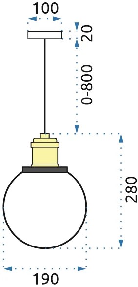 Toolight, sklenená závesná lampa Verto-B 1xE27 APP045-1CP, hnedá, OSW-00137