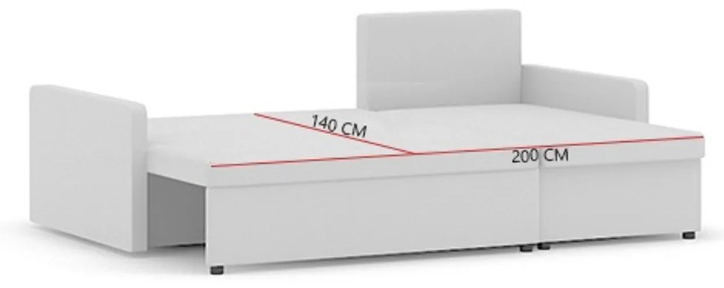 Rozkladacia rohová sedacia súprava MILTON model 2 Sivá/čierna