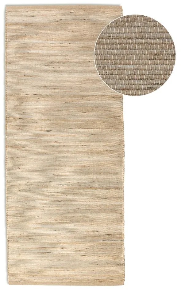 Béžový obojstranný/ručne tkaný behúň s prímesou juty 80x200 cm Handloom – Hanse Home