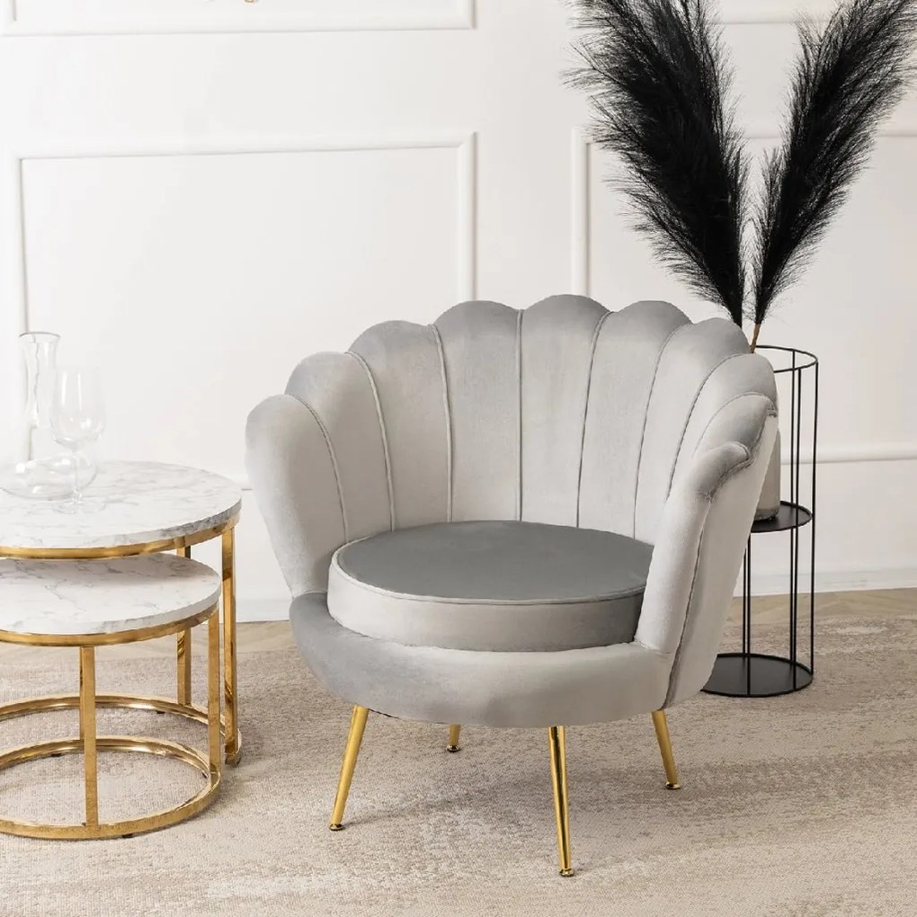 PROXIMA.store - Glamour kreslo ANGEL FARBA: sivá
