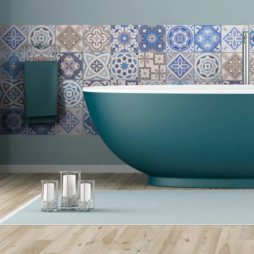 Sada 24 dekoratívnych samolepiek na stenu Ambiance Honduras, 10 × 10 cm