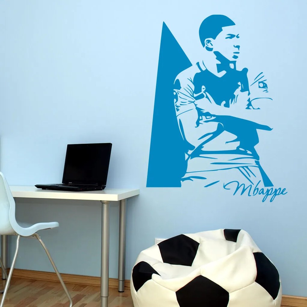 Veselá Stena Samolepka Kylian Mbappé Farba: růžová, Veľkosť: 60 x 45 cm