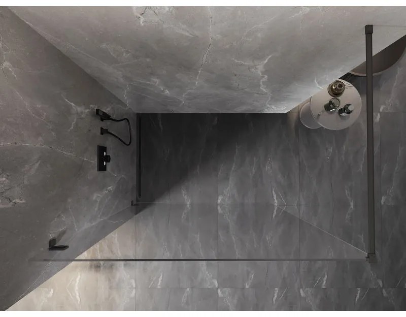 Mexen Lunar sprchová stena ľavá 80 x 200 cm, 8mm číre sklo, grafitová, 830-080-000-95-00-L